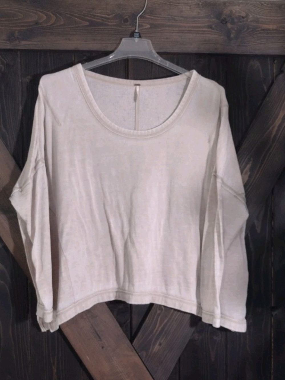 Free People Cream Color Oversized Top Size XS TP